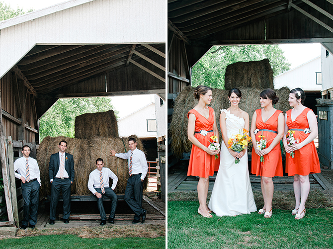 bridal party photography at dayton ohio farm wedding