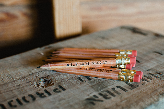 personalized pencils as wedding favors 