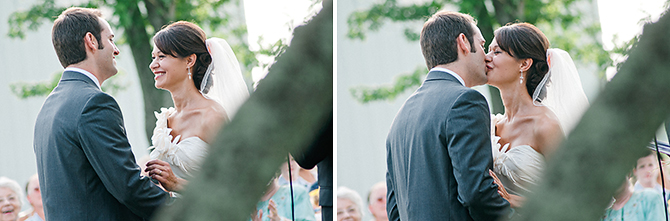 dayton wedding couple first kiss photography