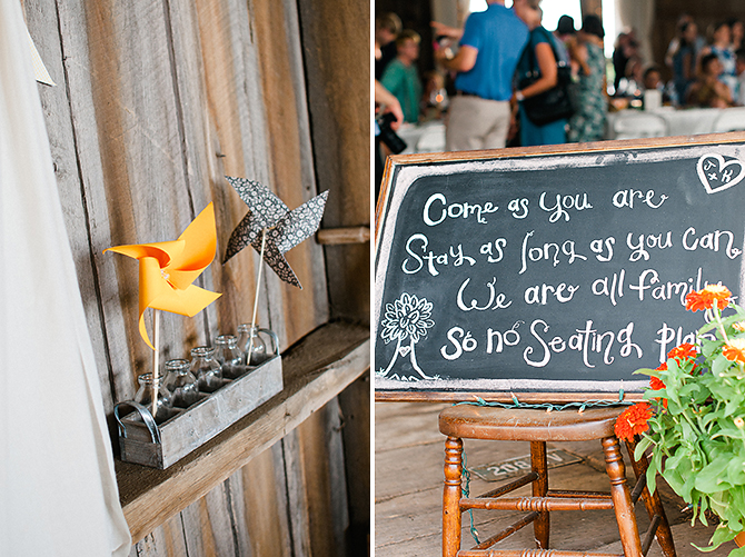 vintage barn wedding pinwheels and seating plan