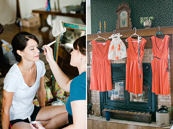 orange bridesmaids dress at a dayton wedding