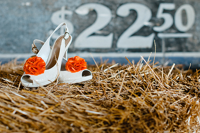 dayton ohio farm wedding orange shoes