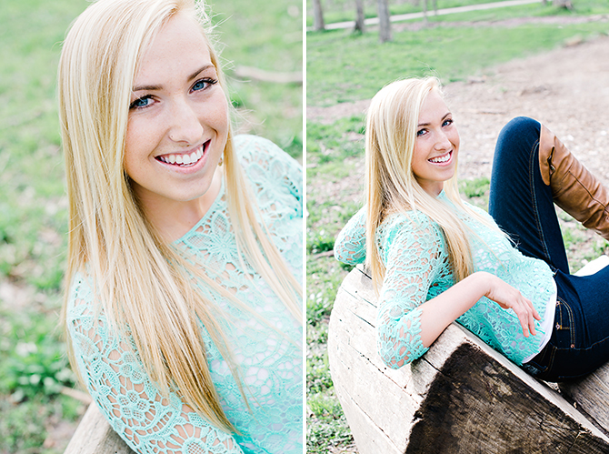 girl smiling in senior pictures in dayton ohio