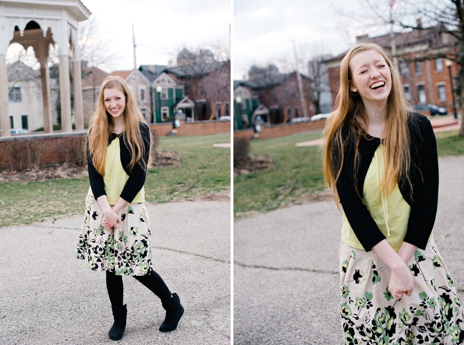 girl laughing in senior portraits in dayton